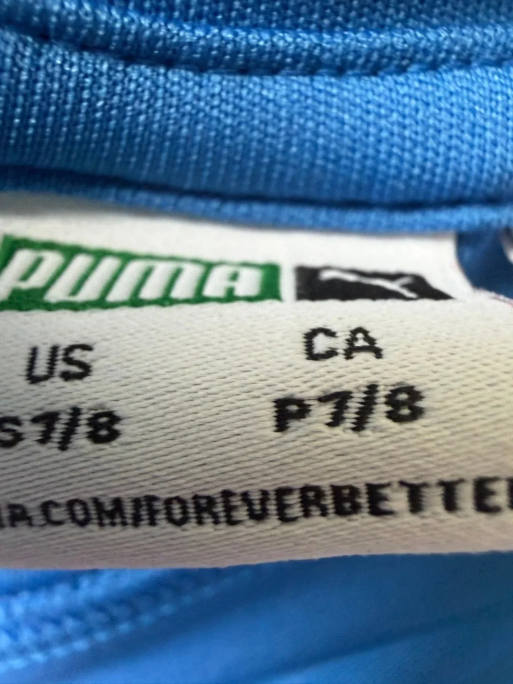 Boys / Kids Puma Bright Blue Long-Sleeve Logo Tee size 8 - Picture 2 of 3